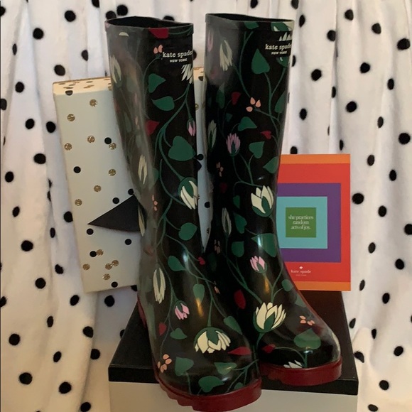 NEW! Kate Spade New York Renata Tall Rain Boots - Picture 1 of 10